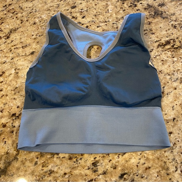 Tahari Sport Blue Camo Print Sports Bra Active Top - Picture 6 of 7